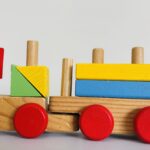 Wooden stacking block train set